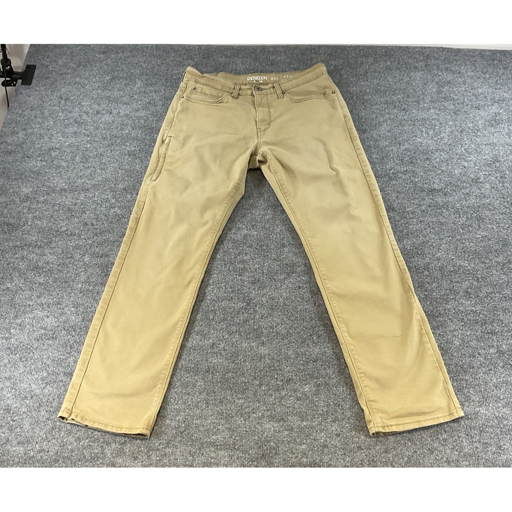 Denizen Levi's 231 Athletic Fit Jeans 32x32 Tan Khaki Straight Leg Stretch Casua